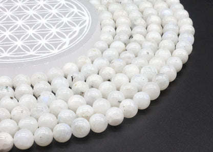 Perles Labradorite Blanche sur fil