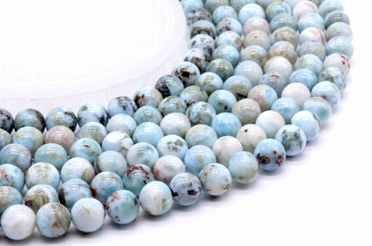Perles Larimar sur fil
