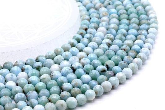 Perles Larimar sur fil