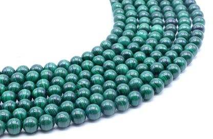 Perles 'Dark' Malachite 'AA' sur fil