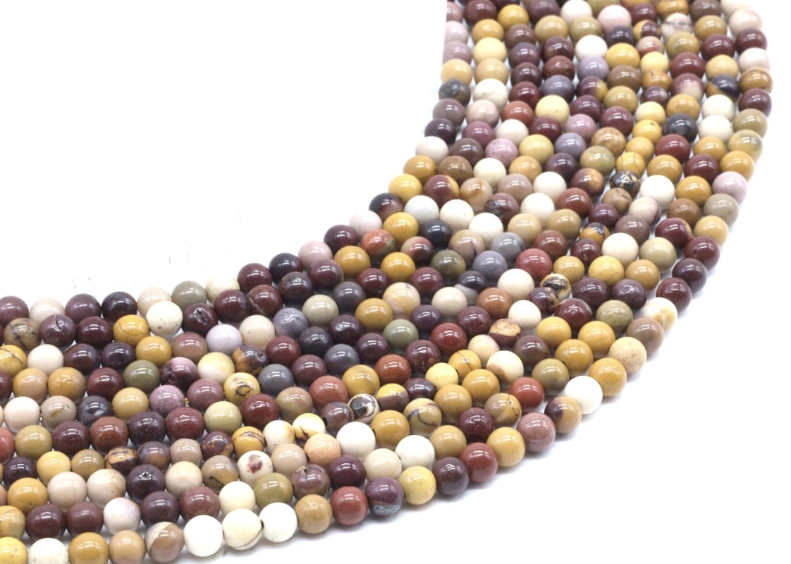 Perles Jaspe Mokaïte sur fil