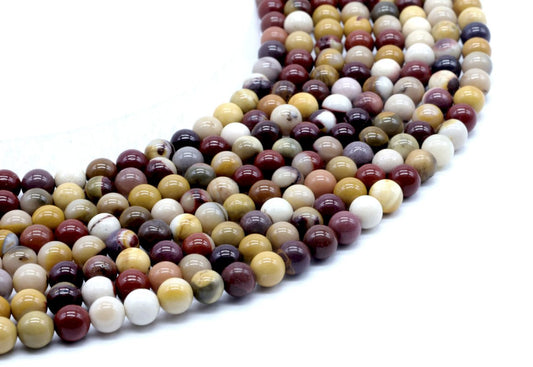 Perles Jaspe Mokaïte sur fil