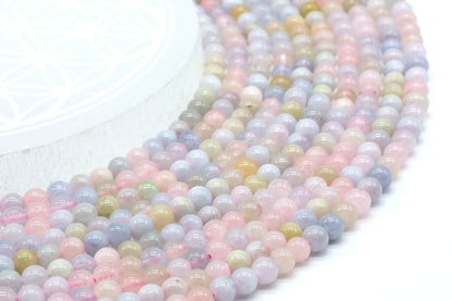Perles Morganite sur fil
