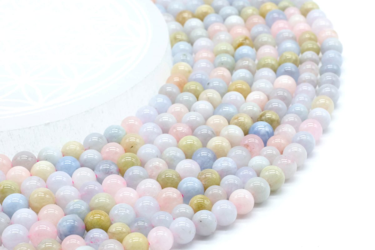 Perles Morganite sur fil