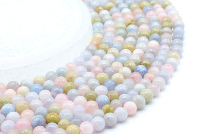 Perles Morganite sur fil