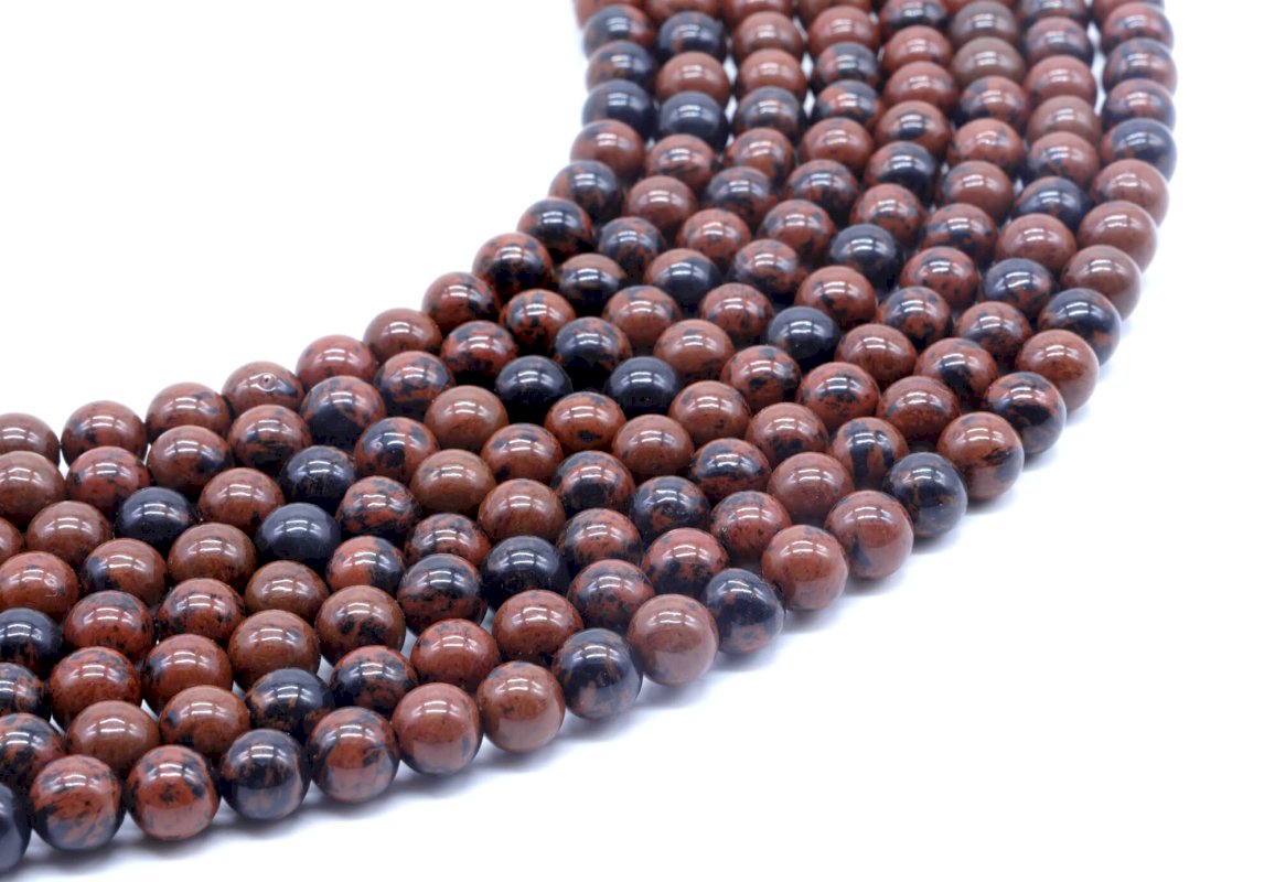 Perles Obsidienne Mahogany sur fil