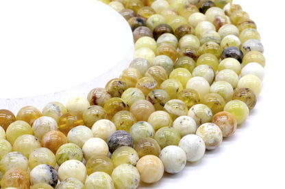 Perles Opale Jaune sur fil