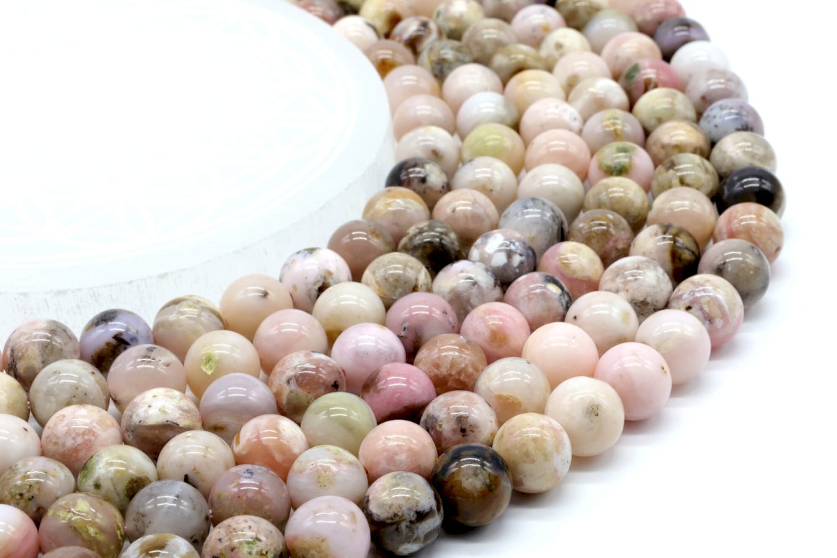 Perles Opale Rose sur fil