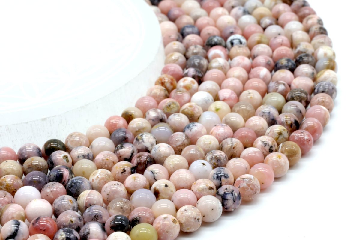 Perles Opale Rose sur fil
