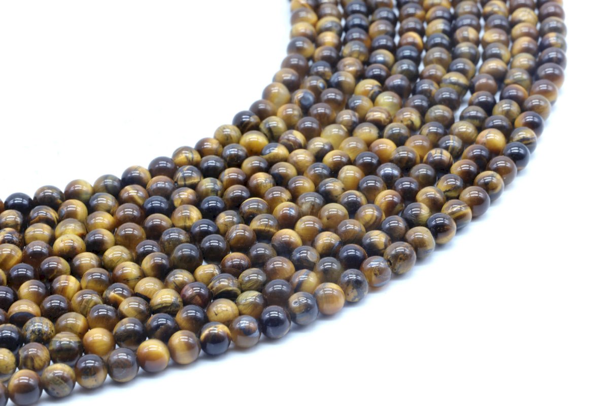 Perles Oeil de Tigre sur fil
