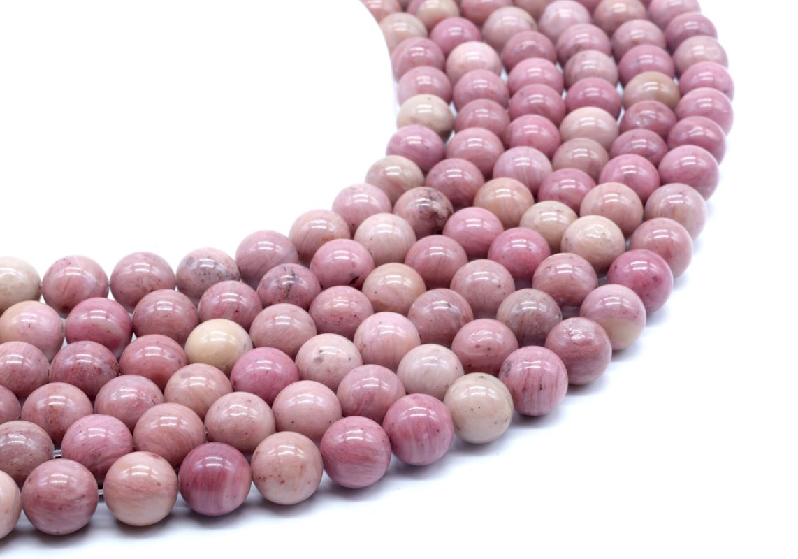 Perles Rhodonite Unie sur fil