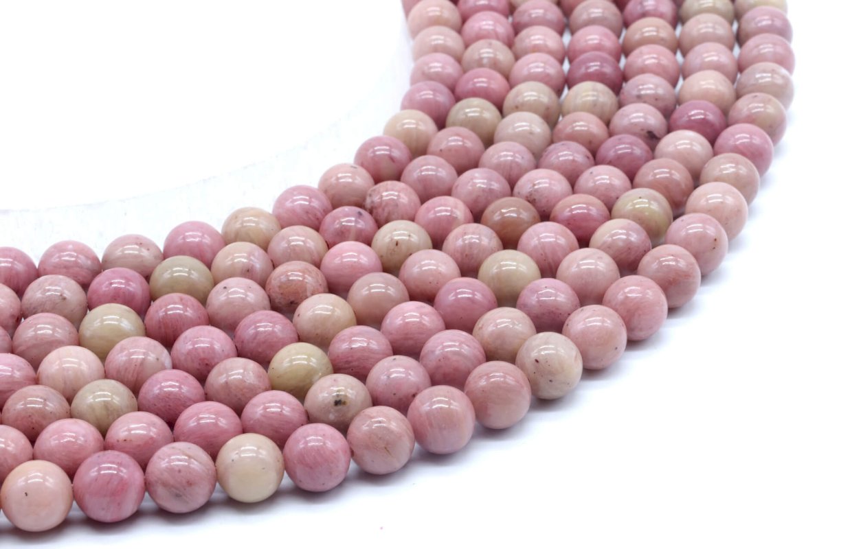 Perles Rhodonite Unie sur fil