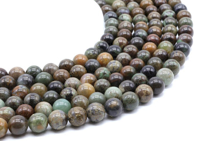 Perles Serpentine Chine sur fil