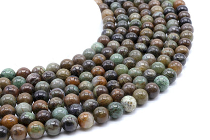 Perles Serpentine Chine sur fil