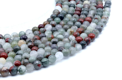 Perles Jaspe Héliotrope Africaine sur fil
