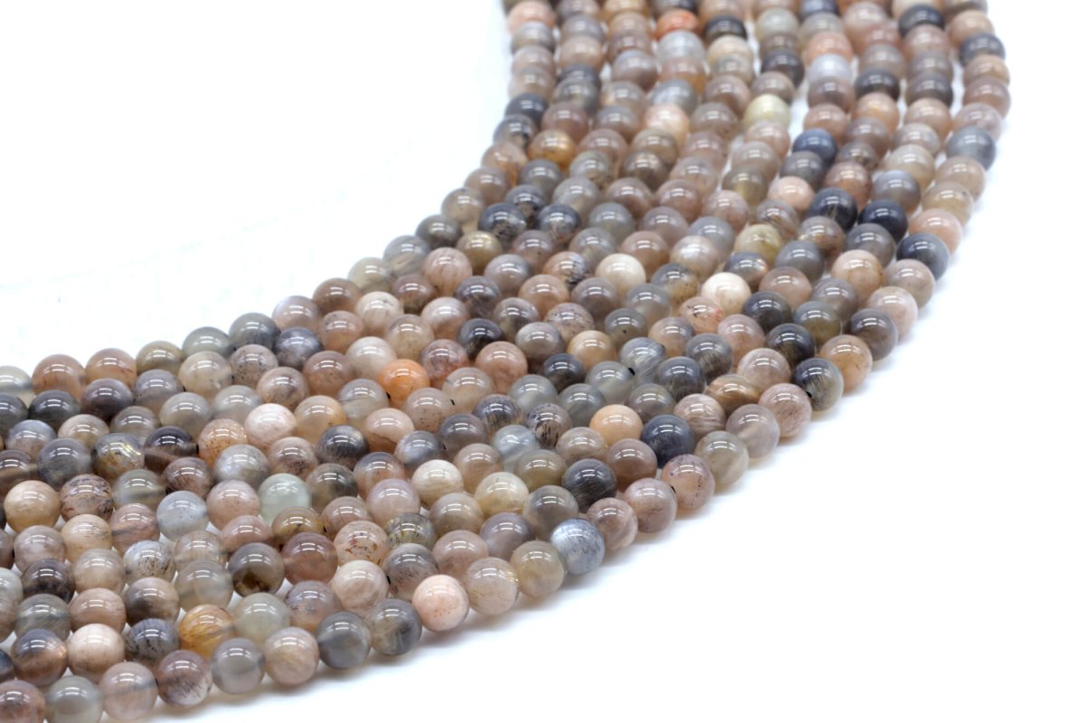 Perles de Soleil Noire 'AA' sur fil