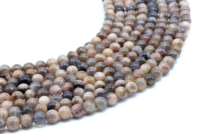 Perles de Soleil Noire 'AA' sur fil