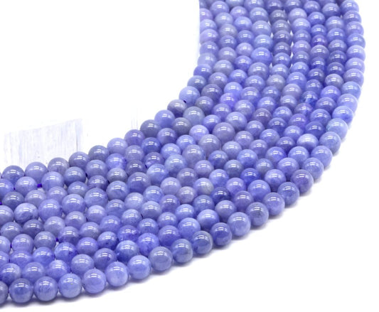 Perles Tanzanite 'AA' 5mm sur fil 38cm