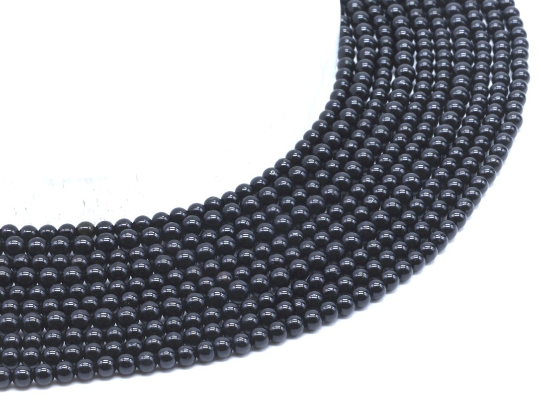 Perles Tourmaline Noire sur fil