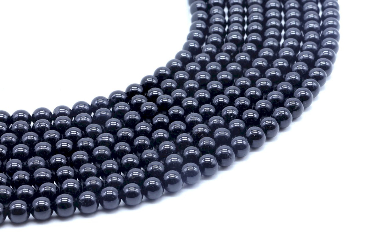 Perles Tourmaline Noire sur fil