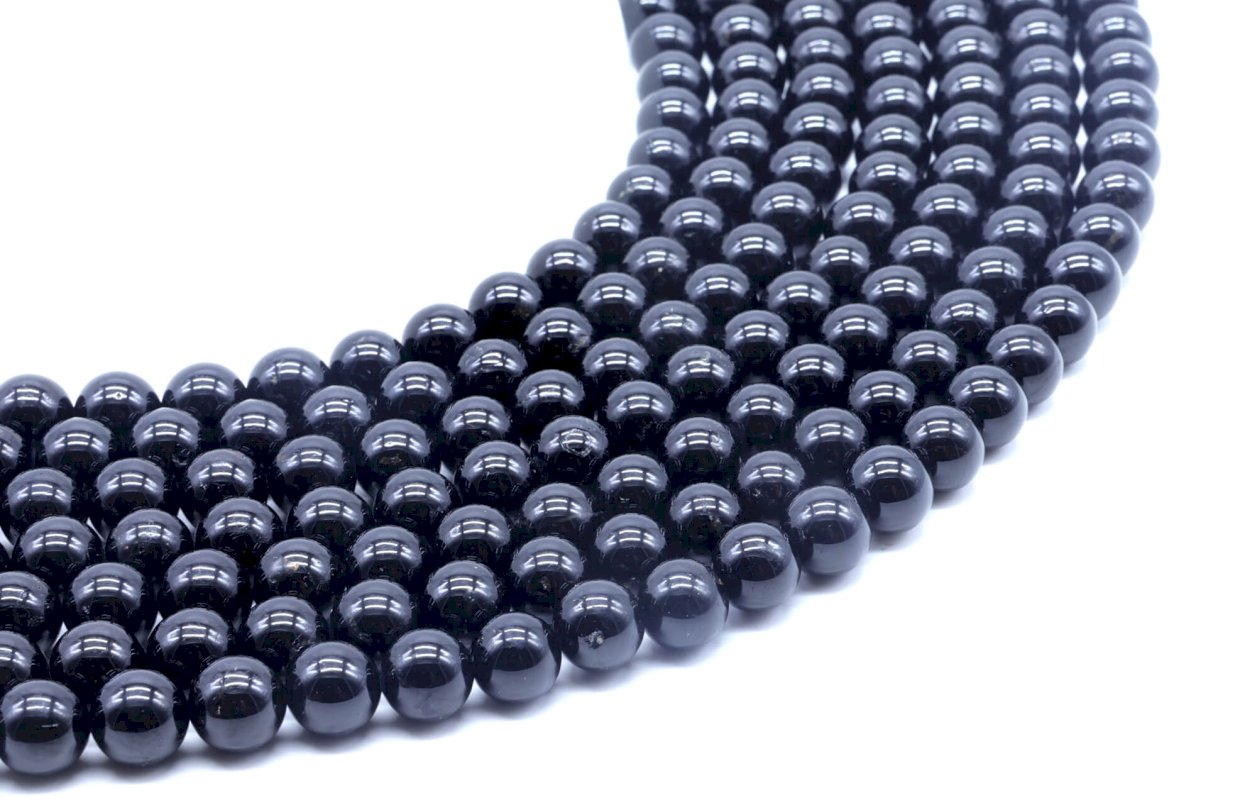 Perles Tourmaline Noire sur fil