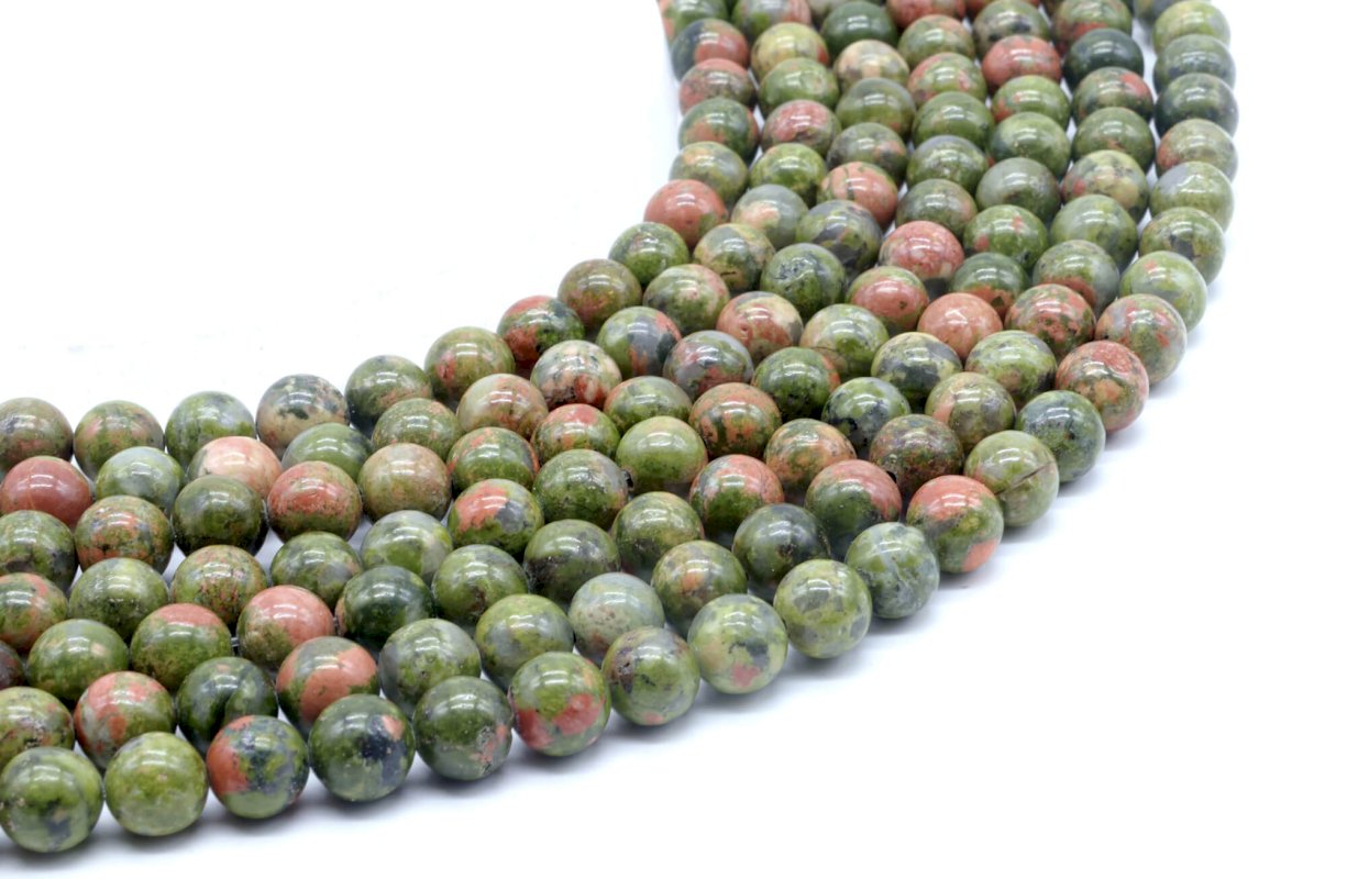 Perles Unakite sur fil