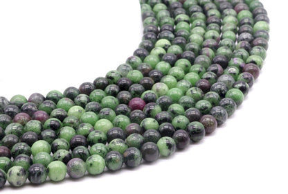 Perles Rubis Zoïsite sur fil