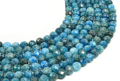 Perles facettées Apatite sur fil
