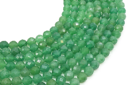Perles facettées Aventurine Verte sur fil — 8 mm