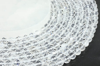 Perles facettées Cristal de Roche sur fil