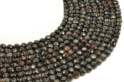 Perles facettées Grenat sur fil