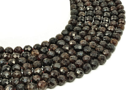 Perles facettées Grenat sur fil