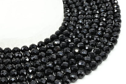 Perles facettées Onyx Noir sur fil