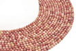 Perles facettées Rhodonite 4mm sur fil 38cm