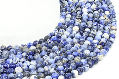Perles facettées Sodalite sur fil