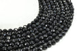 Perles facettées Tourmaline Noire 8mm sur fil 38cm
