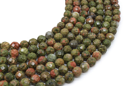 Perles facettées Unakite sur fil — 8 mm