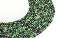 Perles facettées Rubis Zoïsite 4mm sur fil 38cm