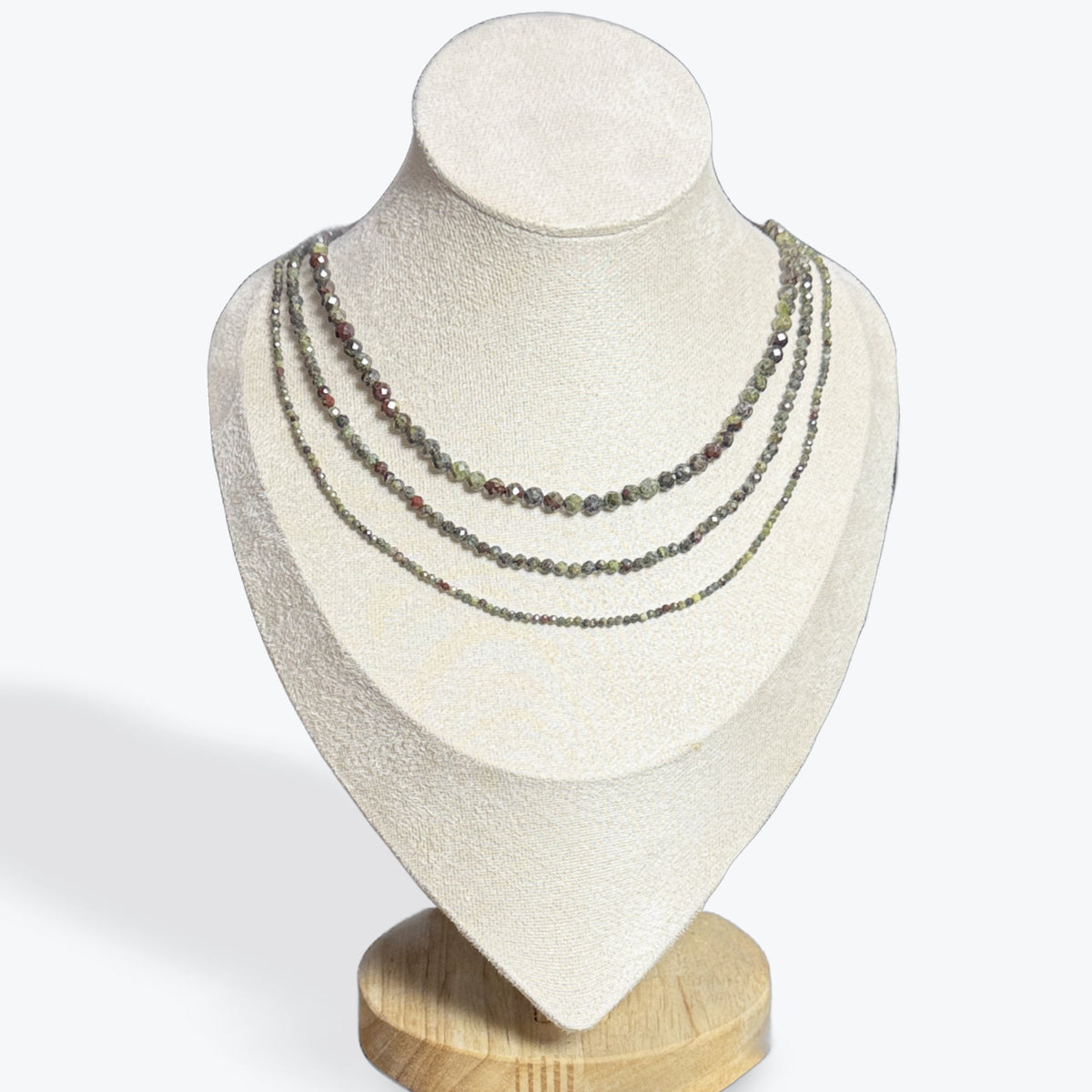 Collier Jaspe Sang de Dragon Facetté - 4