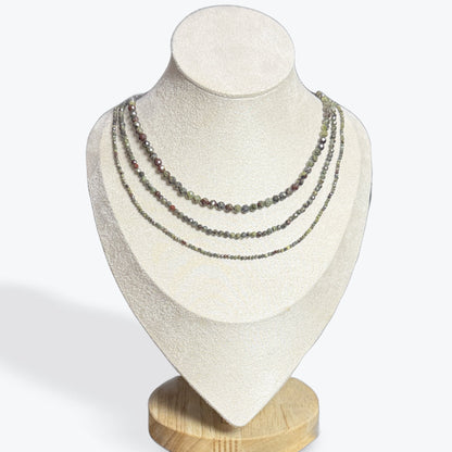 Collier Jaspe Sang de Dragon Facetté - 4