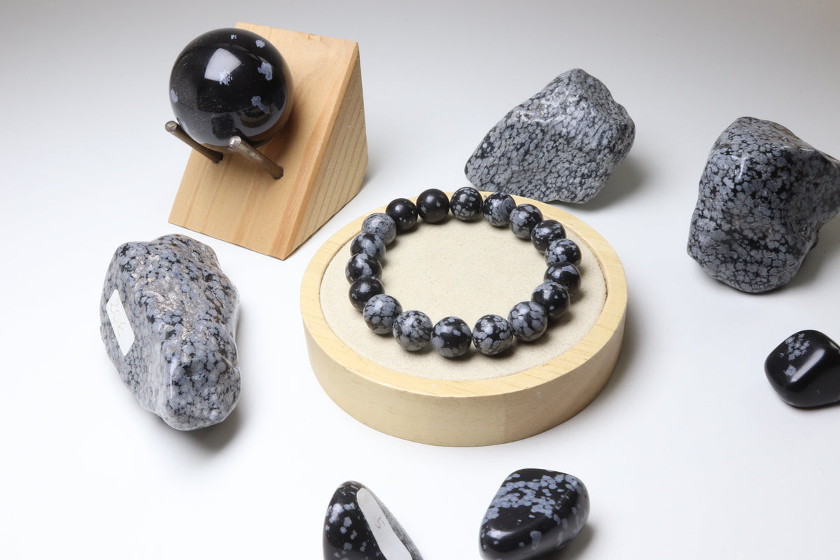 Bracelet Obsidienne Neige