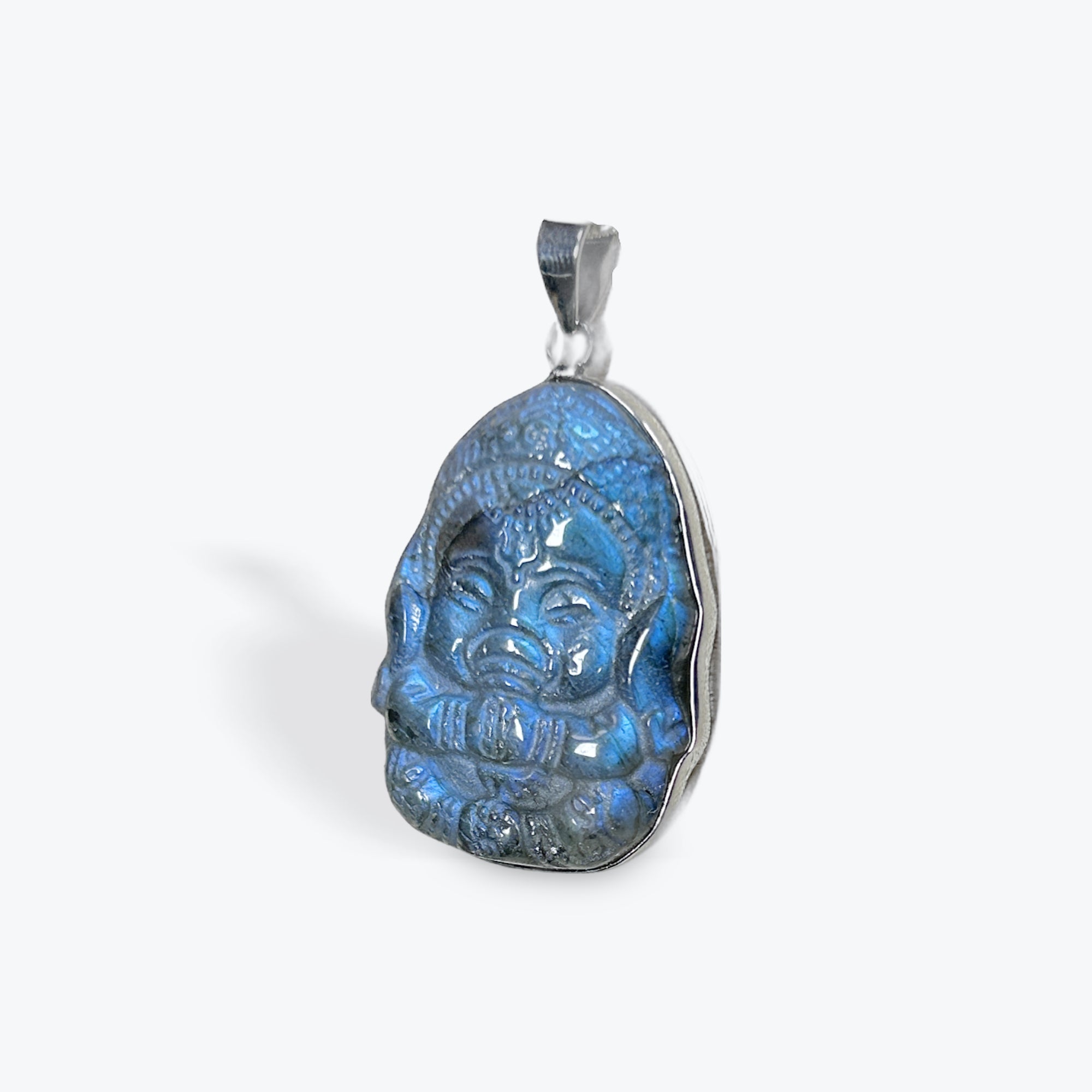 Pendentif Labradorite en Ganesh Sertis clos