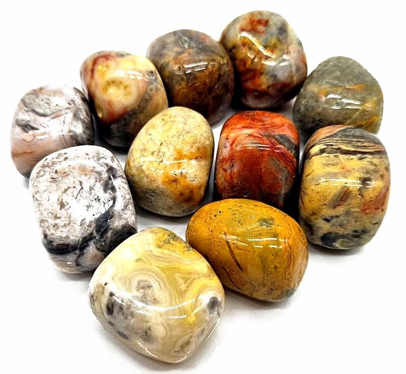 Agate Crazy Lace 'A' roulées 200g