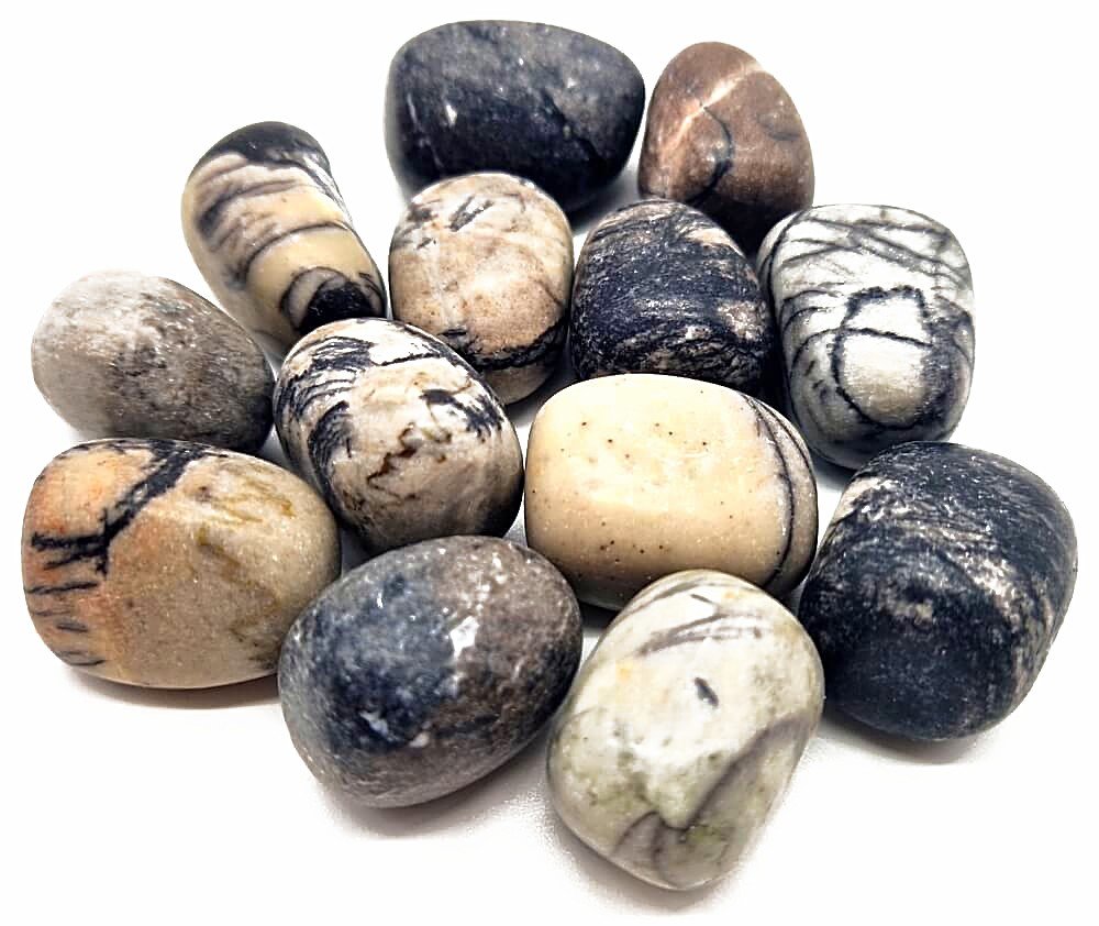 Agate Black Net 'AB' roulées 200g