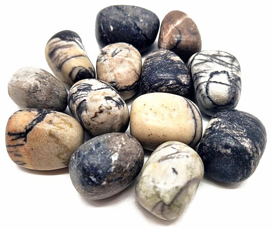 Agate Black Net 'AB' roulées 200g