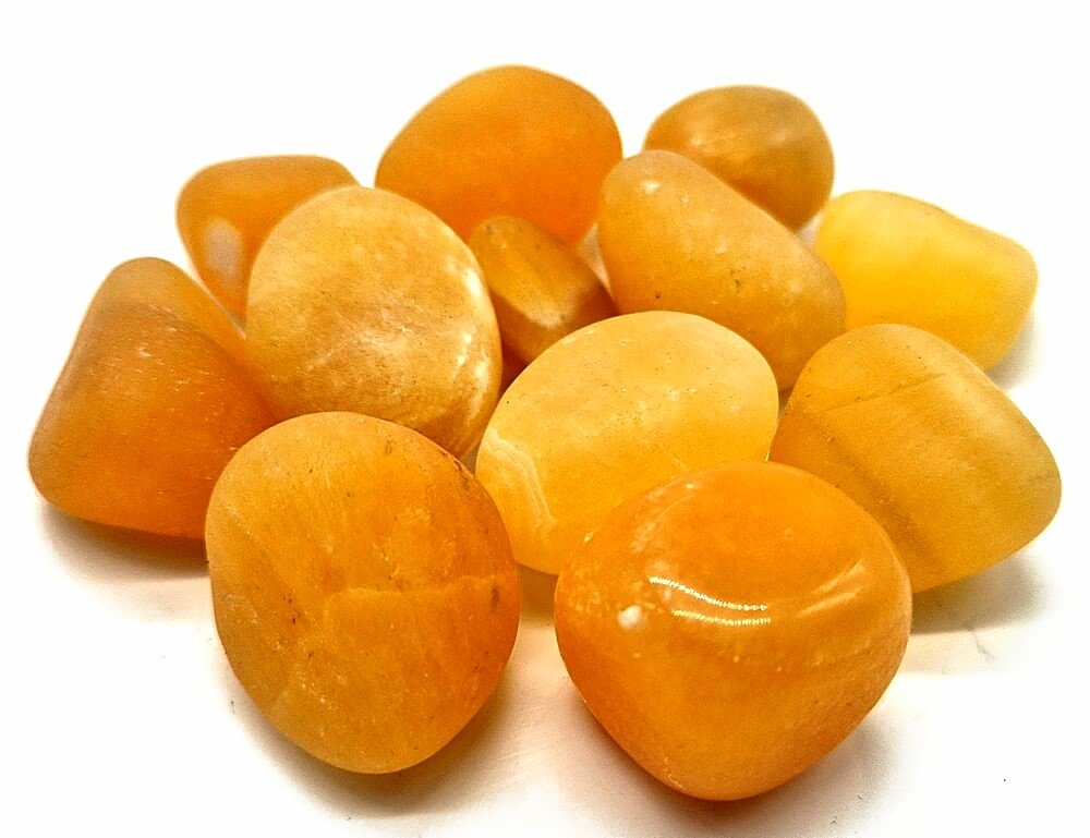Calcite Orange 'AB' roulées 200g