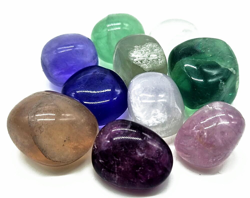 Fluorite Multicolore 'AB' roulées 200g