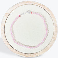 Bracelet Quartz Rose Facetté - 2mm