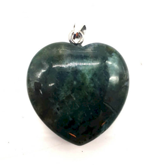 Pendentif Coeur Agate Mousse 2.5cm