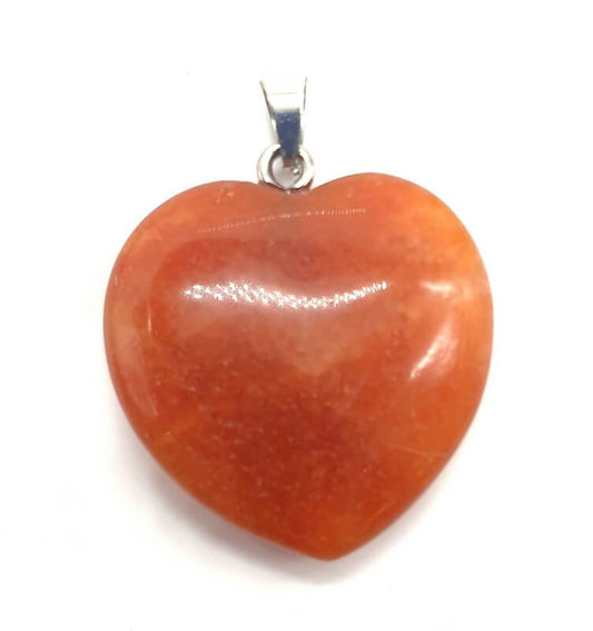 Pendentif Cœur Aventurine 2,5 cm — Orange